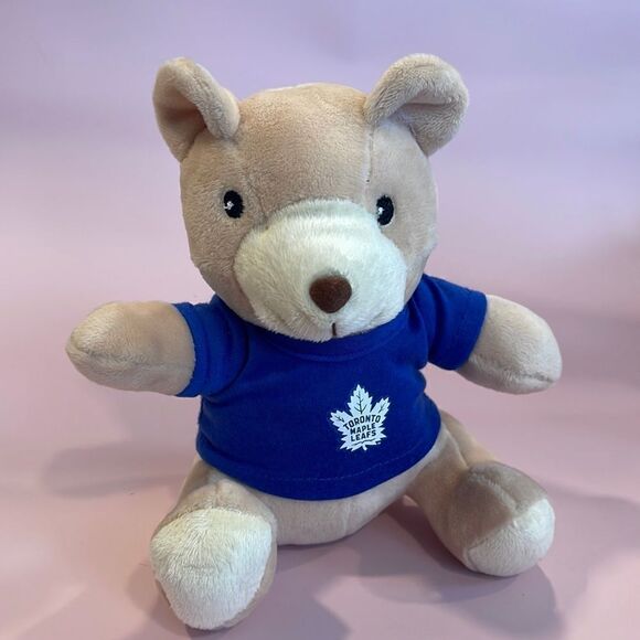 Toronto Maple Leafs Cream Teddy Bear for Baby Excellent Condition 7” tall EUC - Picture 1 of 6